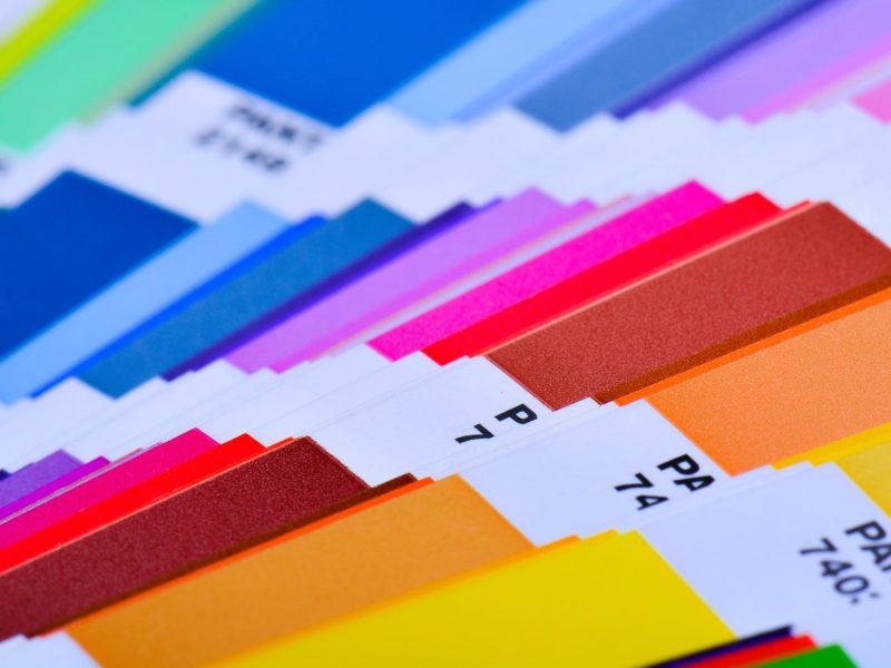 Color Palette Guide Close Up. Colorful Swatch Catalog